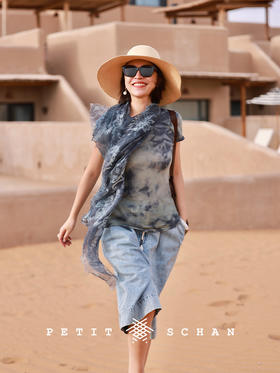 PETIT SCHAN小闪 CLO#827 Beyond the Veil of Mist 云深不知处 云朵羊绒系列纯羊绒手工染色点染短袖