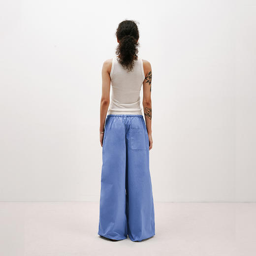 NUTH法工蓝抽绳松紧腰宽松阔腿休闲裤女（发货时间同步淘宝） 商品图1