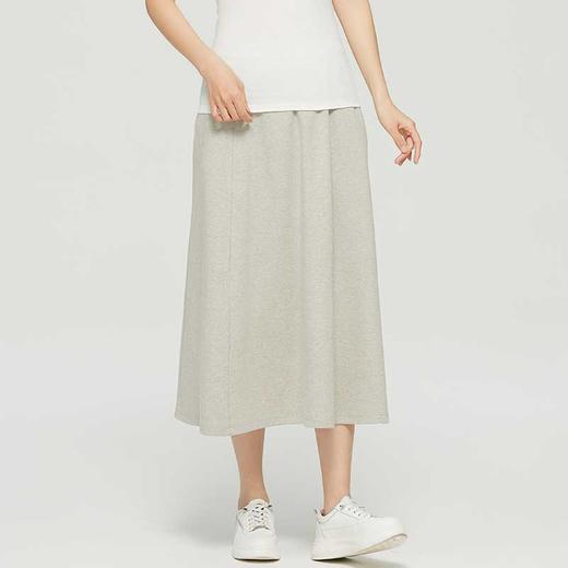 素道有机彩棉纯棉A类女士半身裙 针织伞裙 灰色中腰短裙 商品图2