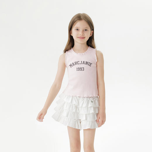 马克珍妮女童复古甜酷碎花背心儿童上衣纯棉2025年夏装新款550715 商品图1