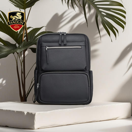 豪麟名鞋奥莱迪嘉男包双肩背包牛皮革TMPB51AM202黑色  原价2460元 商品图1