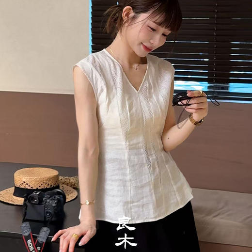 【不退不换】良木礼亚麻上衣（241117） 商品图2