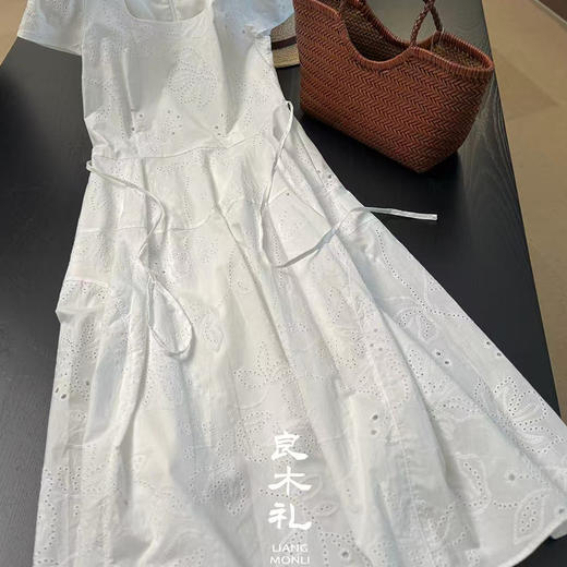 【现货】良木礼方领镂空裙（19578） 商品图5