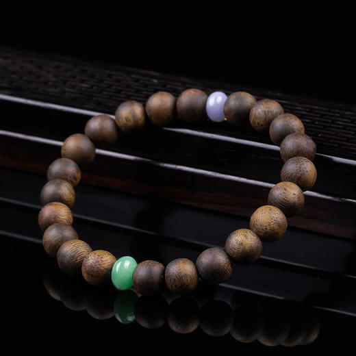 XY0363沉香+翡翠简约款手串 商品图3