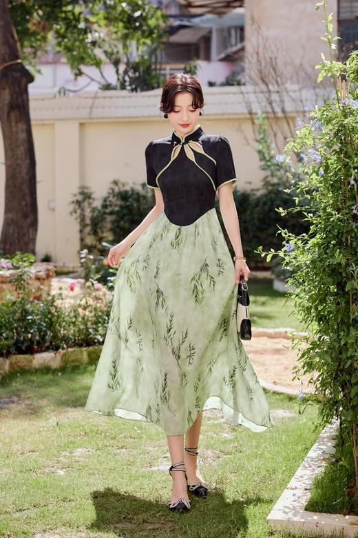 Le Malene 新中式旗袍领镂空拼接式连衣裙 20261 商品图6