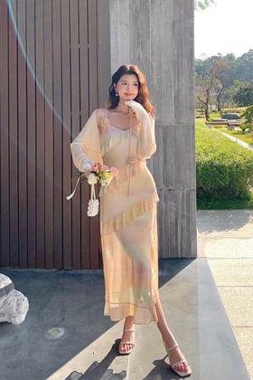 ELLA JADE 人鱼姬流光渐变吊带连衣裙 20222