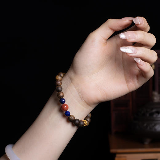 XY0367沉香+南红青金石国风古典风手串 商品图6
