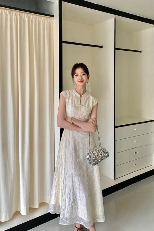 ELLA JADE 新中式盘扣提花连衣裙 20298 商品图2