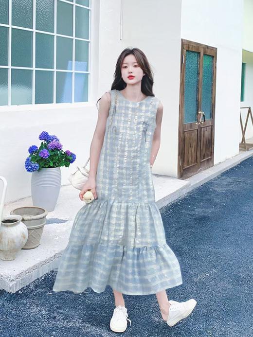 【限八一促】【节日特卖】1503肌理泡泡长款背心裙-喜出 商品图2