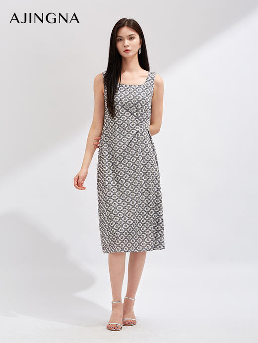 【超值秒杀】阿菁娜古韵灵动无袖方领设计感连衣裙T29X112120 商品图1