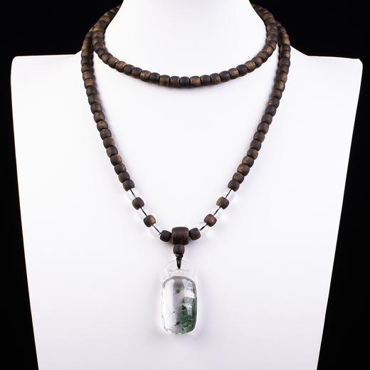 XY0369沉香+招财绿幽灵水晶吊坠 商品图6