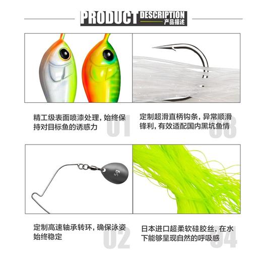 【驯鱼高手】精细鬼 单叶片复合亮片 黑坑鲈鱼鳜鱼 商品图2