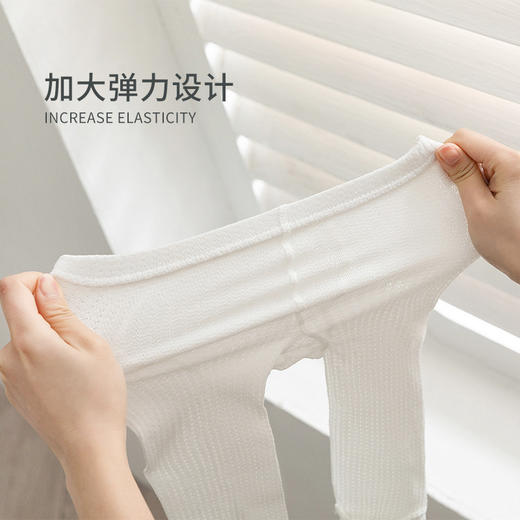 【夏日清凉必备，新款女童打底裤！】女童打底裤夏季薄款 丝光棉儿童防蚊裤 网眼蕾丝边婴儿七分裤袜-QQ 商品图2