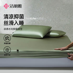 洁丽雅夏季家用床笠三件套透气纯色丝滑凉感