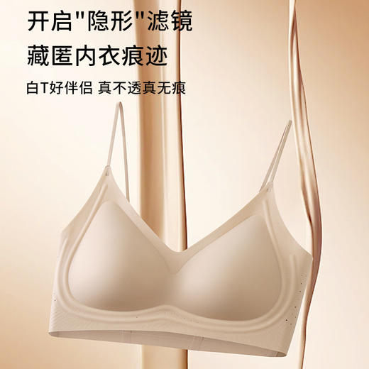 【秒杀】【隐形无痕粉底液内衣】白T伴侣,专为亚洲肌肤定制的号，上身如原肤般隐形，白色镂空都不透！软糯糯细腻面料，果冻条支撑，多维度提拉 商品图1