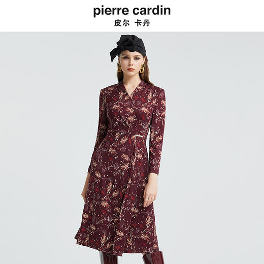 [皮尔卡丹女装]品牌时尚淑女复古赫本风小黑裙 商品图0