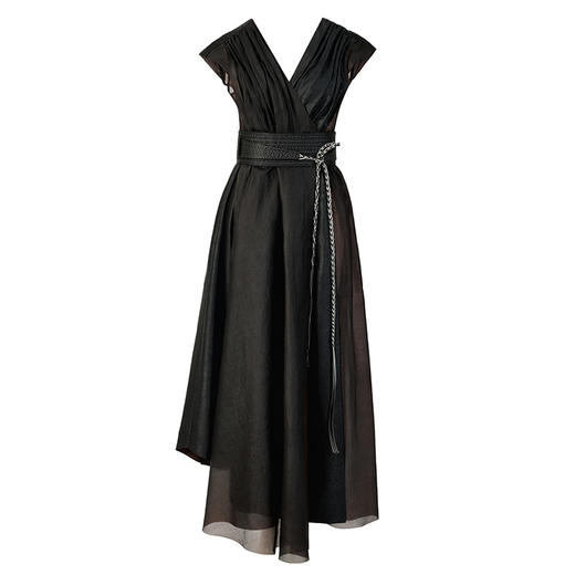 TANGY Collection天意商场款中国风复古V领连衣裙 商品图4