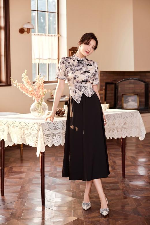 Le Malene 中式艺术拼接盘扣连衣裙 20283 商品图0