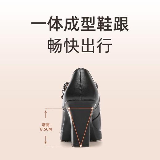 【牛皮走秀鞋】信诺真皮旗袍专用防水台高跟女软底粗跟模特皮鞋子5C5075-3 商品图3