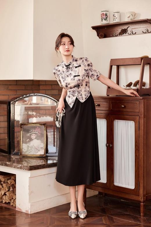 Le Malene 中式艺术拼接盘扣连衣裙 20283 商品图2