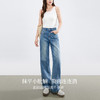 【专属特价】熙世界牛仔阔腿裤女春夏2025新款高腰复古宽松休闲长裤窄版直筒裤 商品缩略图2