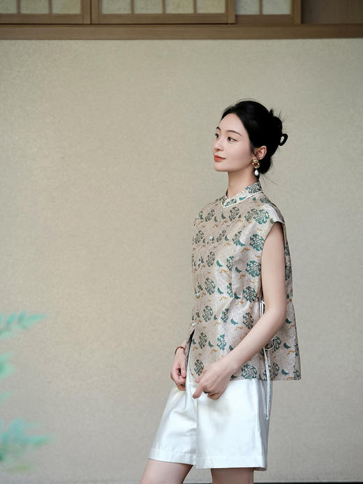 盛唐婧 |丝麻羊毛短裤-珍珠白 商品图2