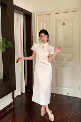 ELLA JADE 新中式提花镂空立领改良旗袍 20243