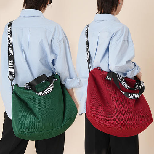 【趁早文创】趁早经典超能耐用单肩大网布包大容量训练健身瑜伽包独立收纳内袋 商品图1