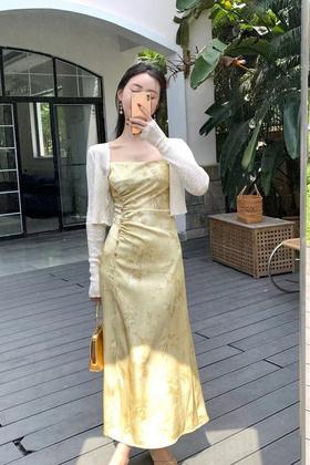 SUMMER & SAGE 新中式印花吊带连衣裙开衫套装 20263