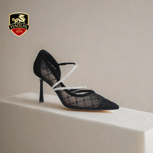 豪麟名鞋奥莱迪嘉女鞋皮鞋织物+羊皮革DJMPA51WP017黑色  原价2660元 商品图1