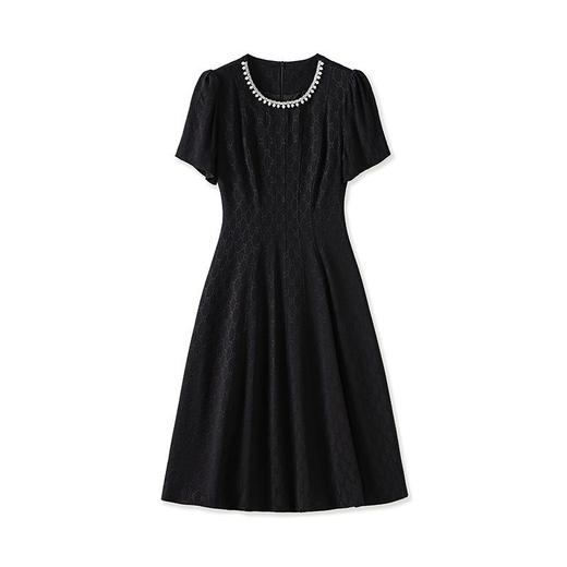 【高货wl】全新升级【铂金会员358/天猫479/差价121】(03747)洛诗琳重工钉珠提花连衣裙2025夏季收腰显瘦气质中长裙 商品图4