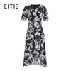 EITIE爱特爱V领不规则收腰显瘦印花连衣裙夏季新款8207934 商品缩略图6