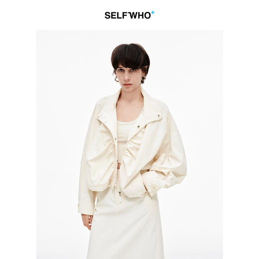 [孙怡同款] SELFWHO户外拉链外套女2025夏新款冲孔工艺短上衣 商品图0