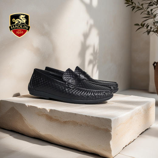 豪麟名鞋迪嘉男鞋商务鞋牛皮革DJWTA51MS002黑色 商品图1