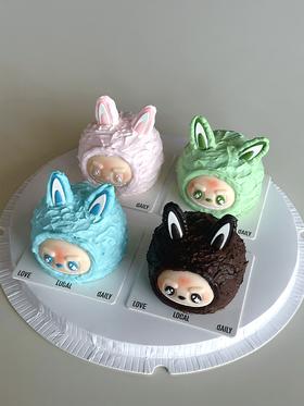 多彩labubu礼盒【此款送生日蛋糕金属餐具配件】·奶油蛋糕