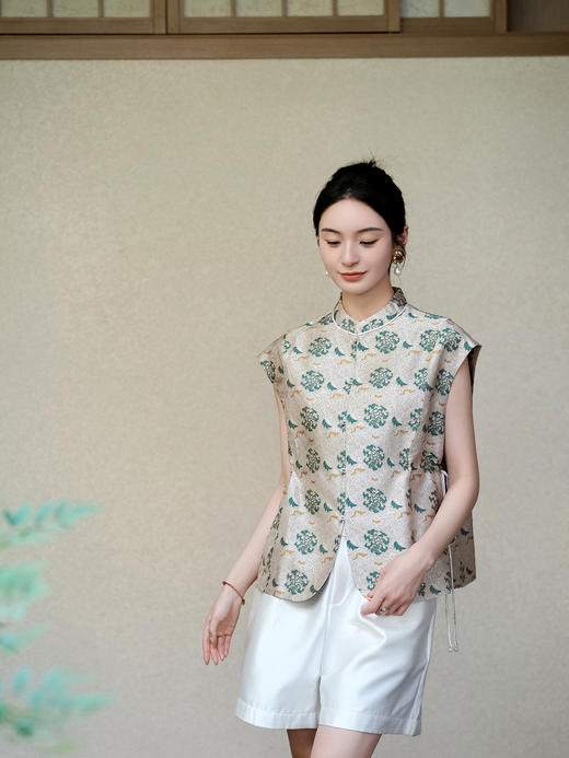 盛唐婧 |丝麻羊毛短裤-珍珠白 商品图0