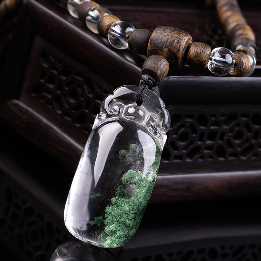 XY0369沉香+招财绿幽灵水晶吊坠 商品图8