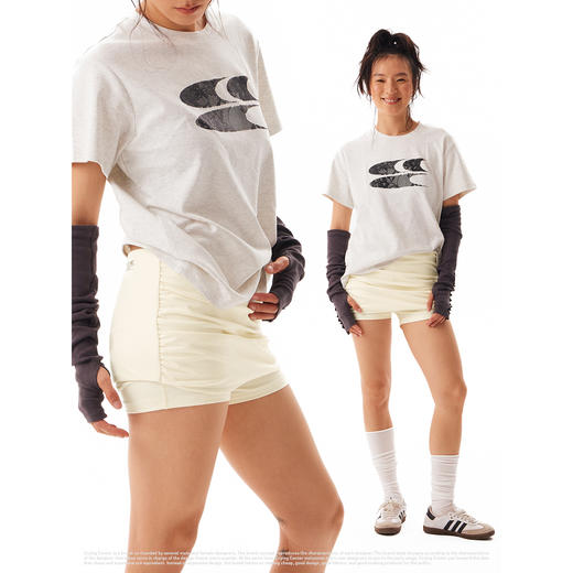 CryingCenter 中低腰褶皱弹力修身短裤裙 哭喊中心 商品图1