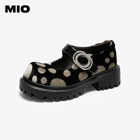 MIO米奥玛丽珍鞋时尚波点魔术贴厚底增高5cm单鞋女M254552104