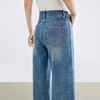 【专属特价】熙世界牛仔阔腿裤女春夏2025新款高腰复古宽松休闲长裤窄版直筒裤 商品缩略图3
