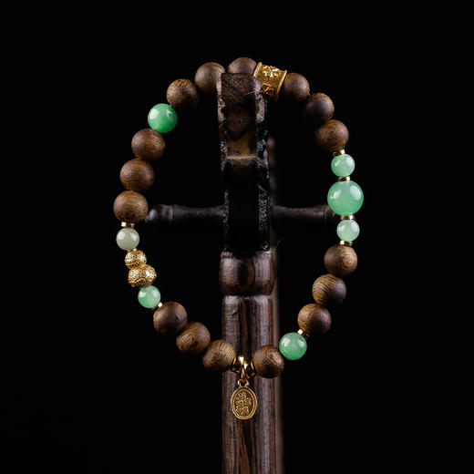 XY0370沉香+翡翠新中式平安多财手串 商品图6