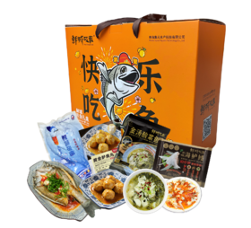 【集元水产】快乐吃鱼礼盒 （含：剁椒鲈鳍/包+宴鲜海鲈鱼/条+ 酸菜海鲈鱼/包+黄金鲈鱼丸/包）