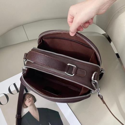 【预售3天】拼色头层皮苹果包手提女包复古斜挎包Z7078 商品图3