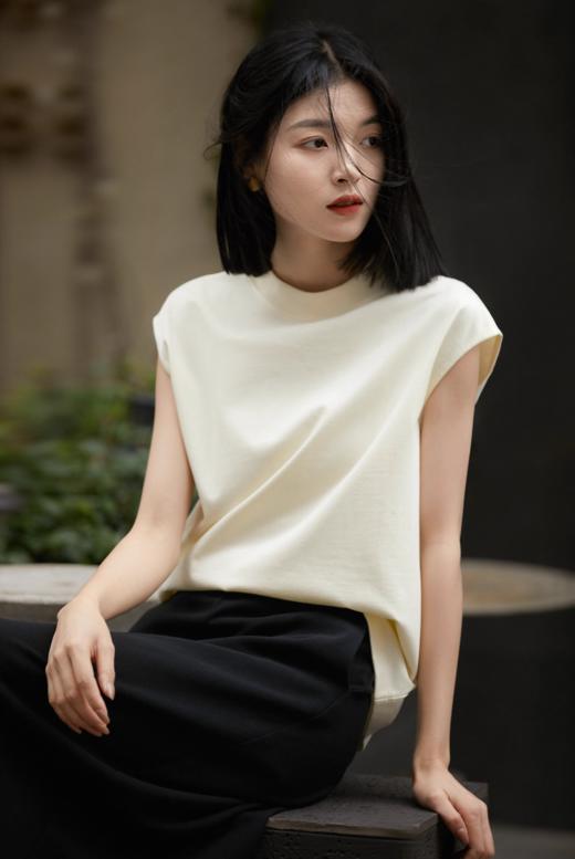 白露同款纯棉280g重磅宽松无袖T恤背心女夏季休闲百搭透气 商品图1