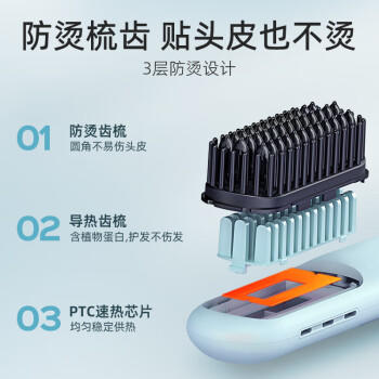 lena直发梳负离子 蓬松梳内扣 迷你便携刘海烫发梳不伤发 短发拉直电梳子 生日礼物 LN-F7 /家用电器 /个护健康 /卷/直发器 商品图7