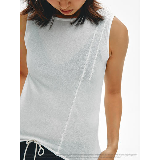 CryingCenter 半透明辫子圆领卷边背心 哭喊中心 商品图2
