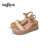 预售7天|Safiya/索菲娅2025度假风坡跟厚底外穿百搭时尚编织休闲凉鞋SFD2115421 商品缩略图8
