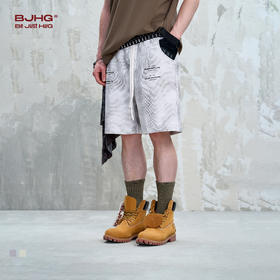 BJHG不计后果做旧灯芯绒短裤男款夏季新款宽松美式简约印花五分裤