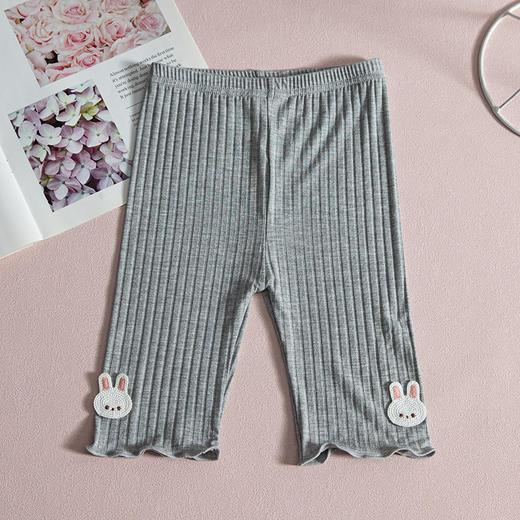 【薄款五分裤，可爱兔子图案~】女童打底裤五分裤 夏季薄款可爱兔子打底短裤 安全裤外穿中裤-QQ 商品图7
