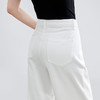 熙世界白色阔腿牛仔裤女夏季薄款2025新款高腰100%纯棉直筒休闲裤 商品缩略图4